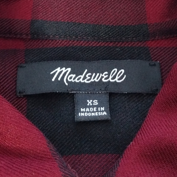 Madewell Women's Plaid Button Down Short Sleeve Shirt Dress Size XS - Picture 9 of 12